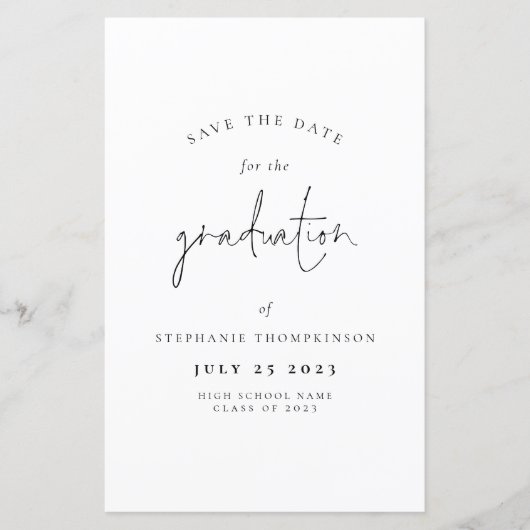 BUDGET Minimalistisch 2024 Afstuderen Save The Dat (Voorkant)