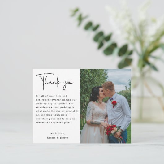 Budget minimalistisch aangepast fotohuwelijk Harte Briefkaart (Staand voorkant)