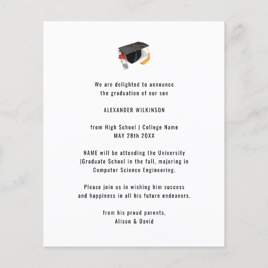 BUDGET Minimalistisch Afstuderen - Uitnodiging BBQ Flyer (Achterkant)