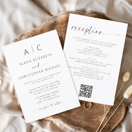 Budget minimalistisch alles in één bruiloft QR-cod