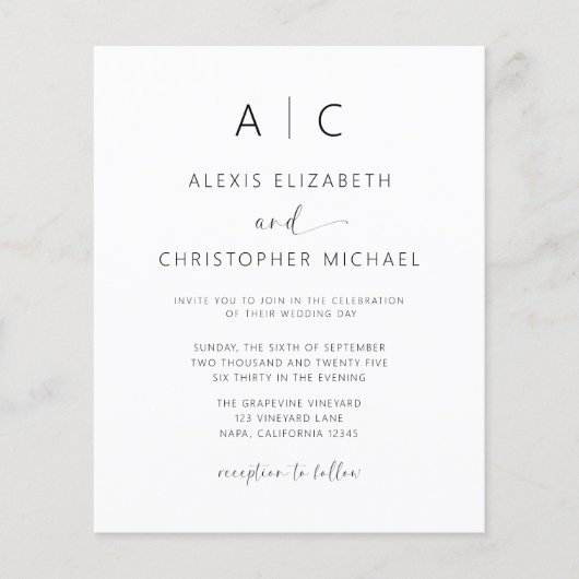 Budget minimalistisch alles in één bruiloft QR-cod (Voorkant)