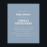 Budget Minimalistisch Baby shower Dusty Blue Invit<br><div class="desc">Budget Minimalistische Baby shower Invitation in Dusty Blue</div>