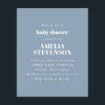 Budget Minimalistisch Baby shower Dusty Blue Invit<br><div class="desc">Budget Minimalistische Baby shower Invitation in Dusty Blue</div>