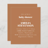 Budget Minimalistisch Baby shower Terracotta Invit (Voorkant / Achterkant)