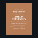 Budget Minimalistisch Baby shower Terracotta Invit<br><div class="desc">Budget Minimalistische Baby shower Invitation in Boho Terracotta Brown</div>