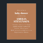 Budget Minimalistisch Baby shower Terracotta Invit<br><div class="desc">Budget Minimalistische Baby shower Invitation in Boho Terracotta Brown</div>