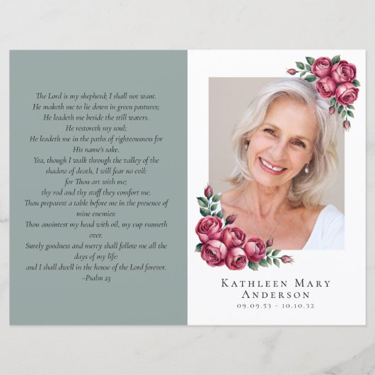 Budget minimalistisch begrafenisprogramma van 4 pa (Voorkant)