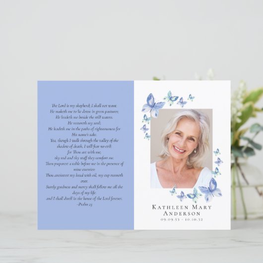 Budget minimalistisch begrafenisprogramma van 4 pa (Staand voorkant)