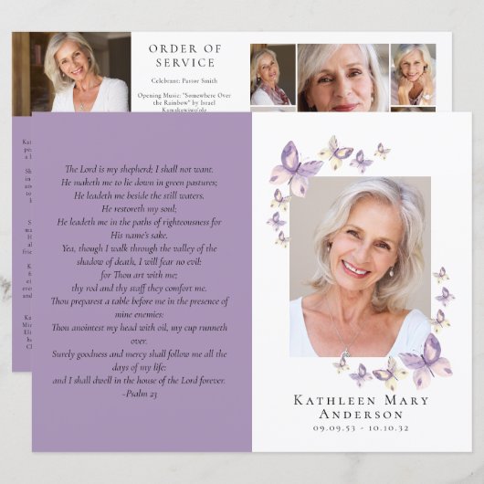 Budget minimalistisch begrafenisprogramma van 4 pa (Voorkant / Achterkant)