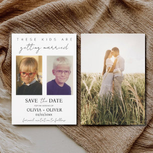 Budget, minimalistisch deze kinderen gaan trouwen save the date