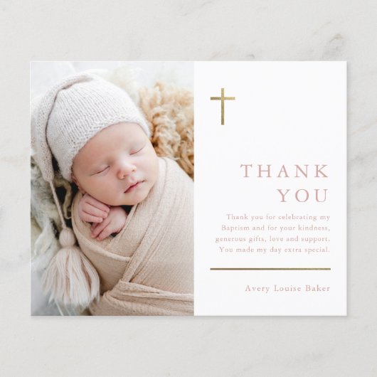 Budget minimalistisch foto-baptisme Hartelijk dank (Voorkant)