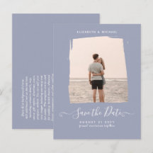 BUDGET Minimalistisch FOTO Save The Date Stof Blau