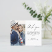Budget minimalistisch huwelijk Foto bedankt (Staand voorkant)