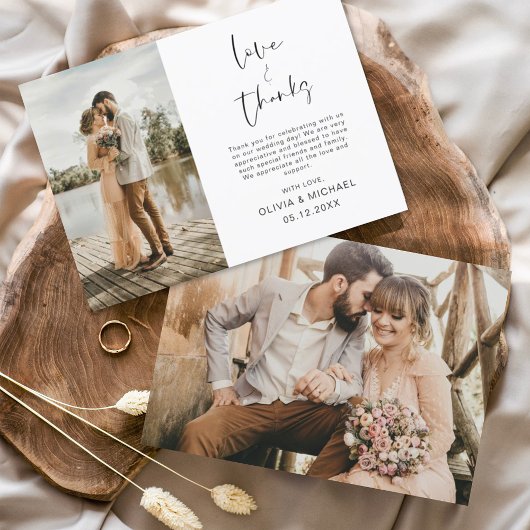 Budget minimalistisch huwelijk Foto bedankt