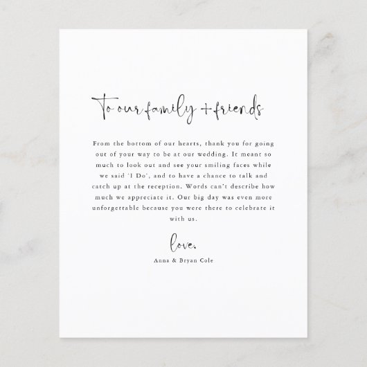 Budget minimalistisch huwelijk Foto bedankt Flyer (Achterkant)