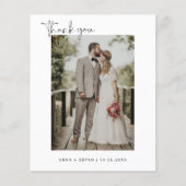 Budget minimalistisch huwelijk Foto bedankt Flyer (Voorkant)