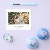 Budget minimalistisch huwelijk Foto bedankt Flyer (Enkel)