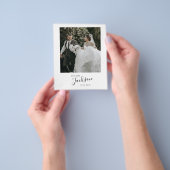 Budget minimalistisch huwelijk Foto bedankt Flyer (Hand)