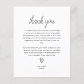 Budget minimalistisch huwelijk Foto bedankt Flyer (Achterkant)