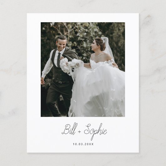 Budget minimalistisch huwelijk Foto bedankt Flyer (Voorkant)