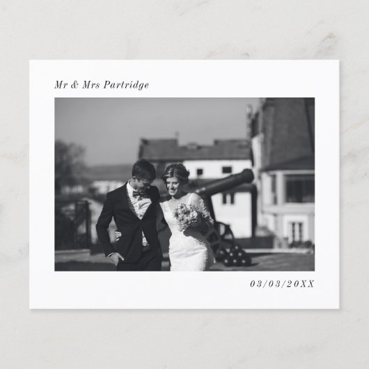 Budget minimalistisch huwelijk Foto bedankt Flyer (Voorkant)