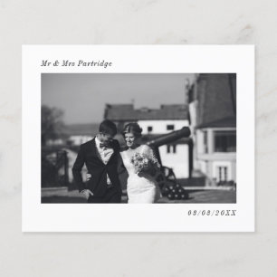 Budget minimalistisch huwelijk Foto bedankt Flyer