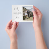 Budget minimalistisch huwelijk Foto bedankt Flyer (Hand)