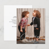 BUDGET Minimalistisch Kerst Script Cheers 1 Foto (Voorkant / Achterkant)