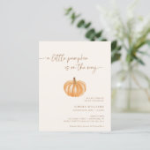 BUDGET Minimalistisch Little Pumpkin Baby shower (Staand voorkant)