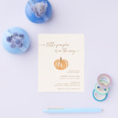 BUDGET Minimalistisch Little Pumpkin Baby shower Flyer (Enkel)
