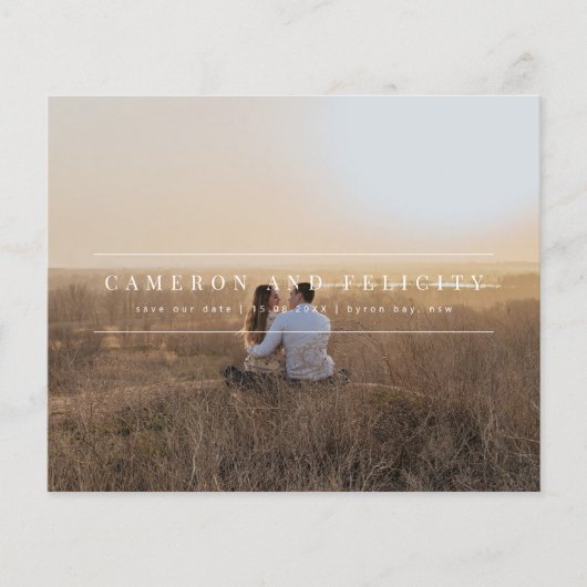 Budget minimalistisch moderne boogfoto Bewaar datu Flyer (Voorkant)