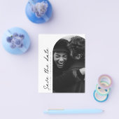 Budget minimalistisch moderne boogfoto Bewaar datu Flyer (Enkel)