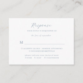 BUDGET Minimalistisch Script Dusty Blue Wedding RS Informatiekaartje