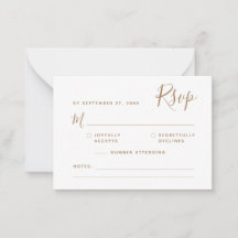 BUDGET Minimalistisch script Gold RSVP Weddenschap