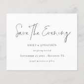 Budget Minimalistisch Script Wit Save The Evening (Voorkant)
