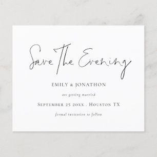 Budget Minimalistisch Script Wit Save The Evening