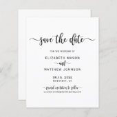 Budget Minimalistisch stijlvol script Sla de datum (Voorkant / Achterkant)