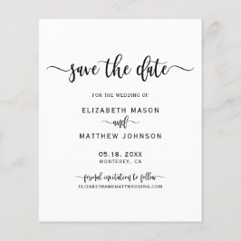 Budget Minimalistisch stijlvol script Sla de datum