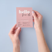 Budget minimalistisch stoffig roze 40e uitnodiging flyer (Hand)