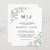 BUDGET Minimalistisch vet groen monogram bruiloft (Voorkant / Achterkant)