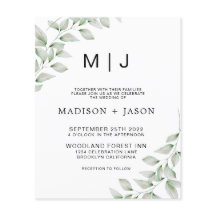 BUDGET Minimalistisch vet groen monogram bruiloft