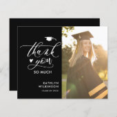 BUDGET Minimalistisch zwart foto-AFSTUDEREN Dank u (Voorkant / Achterkant)