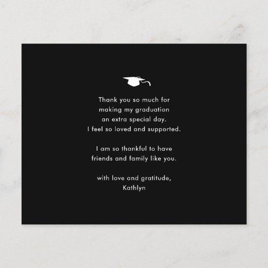 BUDGET Minimalistisch zwart foto-AFSTUDEREN Dank u (Achterkant)