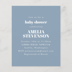 Budget Minimalistische Baby Shower Stofblauwe Uitn
