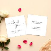 Budget Minimalistische Black Script Wedding Bedank Notitiekaartje