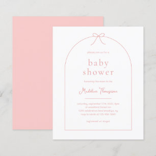 BUDGET Minimalistische Blush Pink Ribbon Baby show