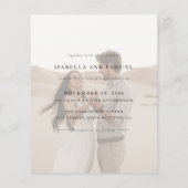 Budget Minimalistische Boho 2 foto bruiloft uitnod (Achterkant)