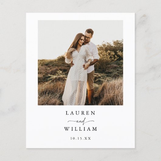 Budget minimalistische Boho foto bruiloft Flyer (Achterkant)