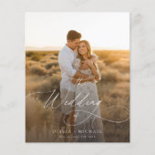 Budget Minimalistische Boho Foto Huwelijksuitnodig (Voorkant)