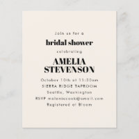 Budget minimalistische bridal Shower Uitnodiging